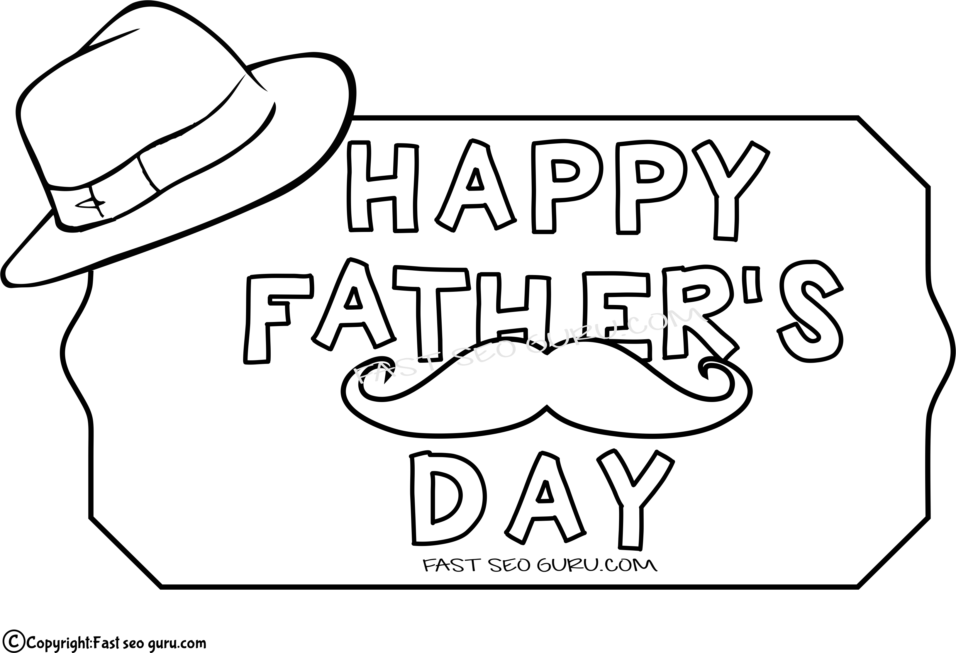 Printable father day hat coloring pages for kids